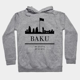 BAKU AZERBAIJAN BLACK SILHOUETTE SKYLINE ART Hoodie